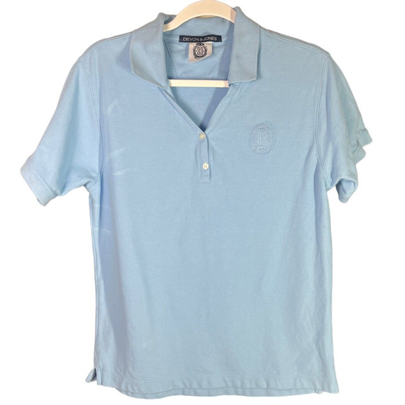 Disney Club 33 Womens Embroidered Polo Shirt Blue M Devon & Jones Pima Cotton - Picture 1 of 12